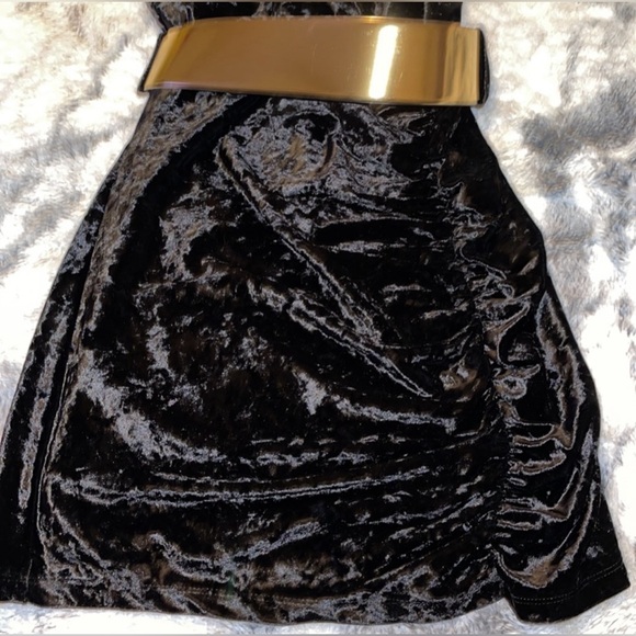 Zara velvet dress with gold belt size M - Picture 4 of 6